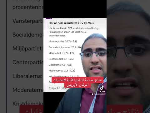 النتائج الأولية لانتخابات البرلمان الأوروبي في السويد 2024 #news
