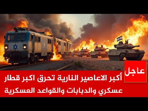 عاجل الان🚨اكبر الاعاصير النارية تحرق اكبر قطار عسكري والدبابات والقواعد العسكرية ونتن ياهو يستغيث