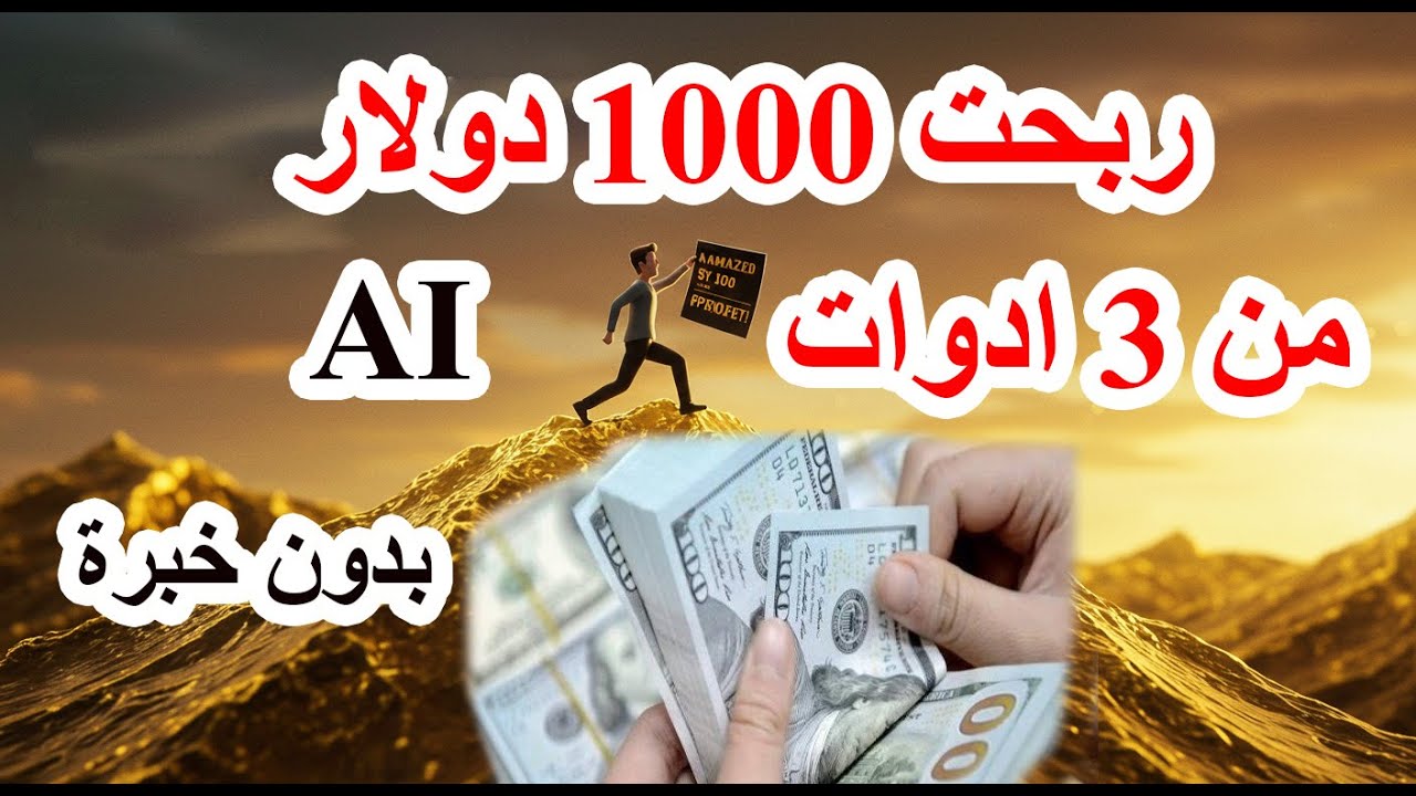 شغلت 3 أدوات ذكاء اصطناعي وربحت 1000$ 💰في أسبوع! (دون خبرة)