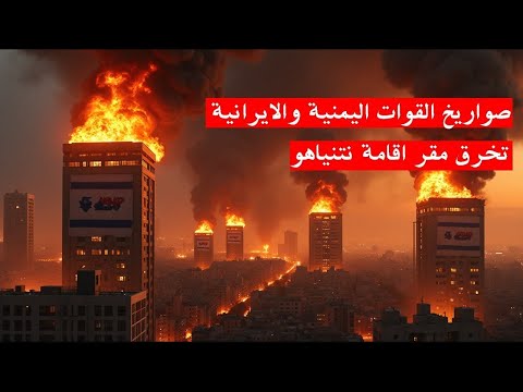 صواريخ ايرانية ويمنية تخرق مقر اقامة نتيناهو في تل ابيب ، وتدمر اكبر ناطحة سحاب في اسرائيل !